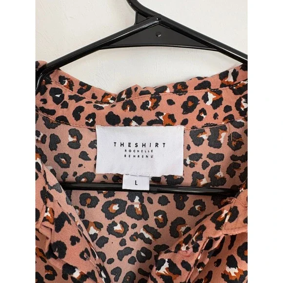 The Shirt Rochelle Behrens Leopard Tiered Mini Dress Preppy Wedding Guest Girly - Picture 3 of 5